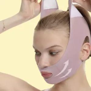 얼굴 이중턱 안면윤곽 브이라인 압박 마사지 밴드 탄력 리프팅 처짐방지 보정