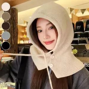 단추 니트 페이크 후드 편한 넥워머 WFFOCIN