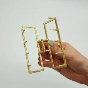 올림머리 메탈집게핀 사각 무광 집게핀 골드 WFFNP50