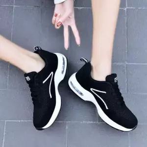 여성 블랙 베이직 경량 조깅화 운동화 에어 스니커즈 WFFNNZC