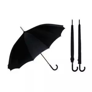 블랙 무지 곡자 손잡이 70 1단 방풍 고급 장우산 WFFR54V
