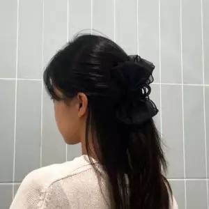 왕리본 왕리본집게핀 쉬폰 헤어집게핀 블랙 WFFPXTD