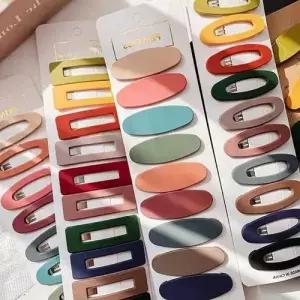 6종 헤어클립 1세트 똑딱핀 파스텔 무광 10개 WFFPQFN