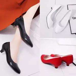 여자구두 에나멜 미들힐 정장구두 여성펌프스 WFFPQ8W