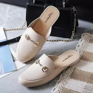 블로퍼 뮬샌들 버클 슬리퍼 플랫슈즈 WFFPQ29