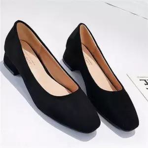 펌프스힐 로우 사각코 여성 통굽 스웨이드 WFFPPY0