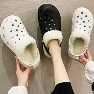 겨울신발 여성 실내화 방한 뮬슬리퍼 키높이 털 WFFPPVA