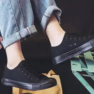 단화 올블랙 로우 캐주얼 스니커즈 패션 남여공용 WFFPMWW