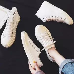 끈 2타입 하이탑 운동화 무지 여성 스니커즈 로우 WFFPMVP