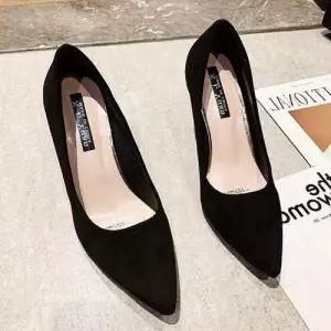 스웨이드 오피스룩 구두 데일리 여성 펌프스힐 WFFPMV4