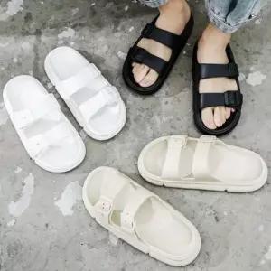 더블 버클 슬리퍼 여성 베이직 남녀공용 남성 WFFPMRP