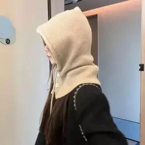 단추 니트 후드 방한 넥워머 WFFR7KN