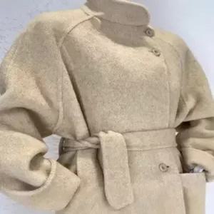 하프 여성 울 리버시블 모피 코트 하이넥스트링 빅포켓 데일룩 DAOL1