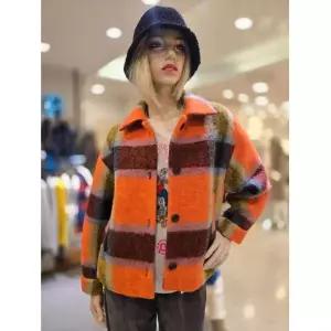 베네통 아카이브 체크 코트 BACTA7-561-OR1185696