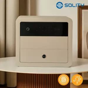 솔리티 SF-200B 스마트 디지털 금고 지문인식 비상키 비밀번호 듀얼인증 용적 31L 무게 20KG 내부LED등 세련된 디자인 고급스러운 마감 냉간압연강판 경고시스템 가정용 사무용 사무실 미니 개인 소형