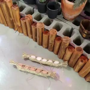 레트로 볏짚 지푸라기 계란포장 장식소품 촬영소품