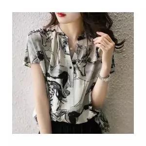 고급패턴 신상 실키블라우스 추천제품 세련미업