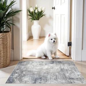 2x3 세탁용 미끄럼 방지 러그 ？ 주방 현관 침실용 모던 추상 중립 작은 던지기 공간 부드러운 로우 파일