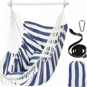 치희 해먹 의자 걸이 스윙 맥스 500파운드 2쿠션 포함 금속 스프레더 바 미끄럼 방지 홈 휴대용 사이드