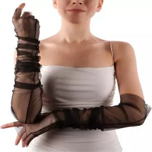 리멜리아 브라이덜 웨딩 글러브 - 여성용 무도회 미인대회 파티 헤나 나이트를 위한 가위 없는 팔꿈치