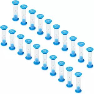 게임 교실용 디스마일 2분 모래 타이머 플라스틱 모래시계 홈 오피스 주방 칫솔 사용 20개 세트