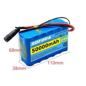 6s2p 24V 50Ah 18650 리튬 이온 배터리 팩 25.2v 50000mAh 리튬 이온 배터리 팩(BMS + 충전기 포함)