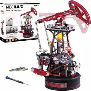 ROKR 산업 도시 시리즈-3D 퍼즐 오일 펌프 잭 3.5시간 제작 시간 전동식 및 LED 조명 모듈식 청소년용