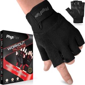 남녀용 PhysFlex 운동 장갑 - 그립감 손목 지지력 및 손바닥 보호 기능이 강화된 웨이트 팅 헬스장