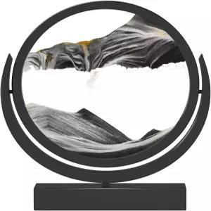 쿠크파시 무빙 샌드 아트 픽처 3D 심해 풍경 차분한 모션 7인치(블랙)