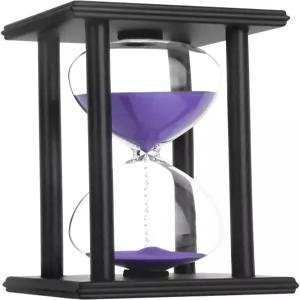모래시계 모래 타이머 가정 책상 교실 주방 레스토랑 사무실 거실 장식용 검은색 나무 30/45/60분 (30분