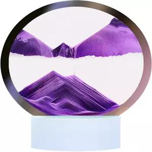 움직이는 모래 예술 그림 원형 유리 3D 심해 풍경 흐르는 프레임 대형 데스크톱 아트 장난감 가정 및