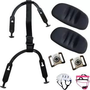 하키 헬멧 턱 스트랩 세트 스테인리스 스틸 스냅 및 2Pcs 소프트볼 필더의 페이스 마스크 컵 스하키 교체