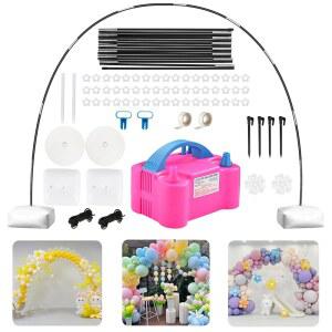 풍선 펌프 전기가 장착된 Aclsoop 아치 키트, 바닥 성별을 위한 베이스가 있는 개선된 스탠드, 결혼식 생일 축하 파티 장식 공개