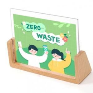 [2개구성] 원목 쇼케이스 우드 테이블판 카페판 스탠드 아크릴 안내판 AEWC2D04D