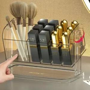 화장대 수납장 메이크업 립스틱  정리함 회전 보관함 진열대 함 트레이 브러쉬