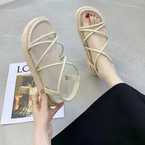 스트랩밴딩샌들4CM 여자신발 여자구두 샌들 여름 QEe6+7nYe