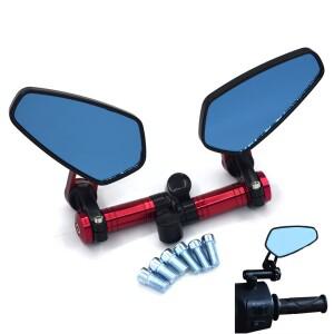 범용 CNC 바이크 오토바이 백미러 블루, 눈부심 방지 볼록 거울, 혼다 CB1000R CB300F