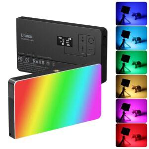 ULANZI PL-01 RGB 비디오 조명, 휴대용 카메라 4000mAh 배터리, 360 컬러 20 조명 효과, CRI 95 2500-9000K LED 패널 DSLR 촬영 YouTube, 컨퍼런스, 브이로그링