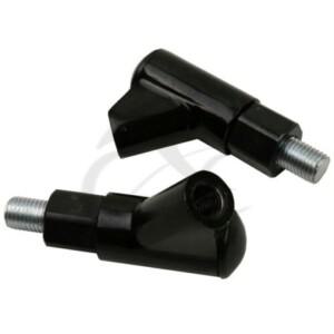 바이크 오토바이 왼쪽 오른쪽 10mm 시계 방향 표준 스레드 리어 미러 어댑터, 다지기 블랙