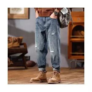 남사친 빈티지 스트레이트 테이퍼드 청바지 찢어진 배기 C06Z19 BE1