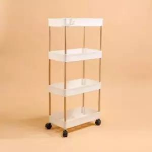 [생활] 이동식 트롤리 슬림 틈새선반 주방 세탁실 4단