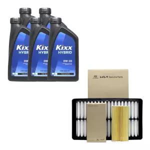 K8 하이브리드 엔진오일 킥스 하이브리드 0W20 5리터 순정 오일필터 에어필터 세트