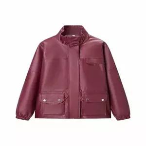 여성 빈티지 캐주얼 차이나 성숙 코트 자켓 가죽 포켓 admr1