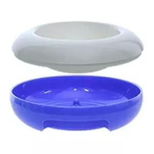 [반려] 강아지 밥그릇 고양이 식기 애견 물그릇 블루화이트 S