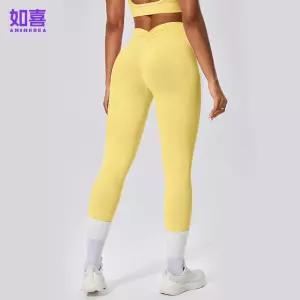 엘럽 여자 스키니 바지 심리스 하이웨스트 9부 팬츠 주름 힙업 피트니스 요가 스포츠 원템1