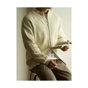 엘럽 남자 집업 니트 면 기모 차이나 투웨이 카디건 가을 구제 캐주얼 스웨터 원템3