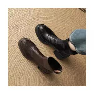 엘럽 여성용 워커힐 통굽 슬림 부츠 보트슈즈 편안한 스판 앵클 박템5