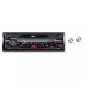 Sony DSX-A410BT 싱글 딘 블루투스 프론트 USB AUX 자동차 스테레오 디지털 미디어 수신기 이어버드 번들 (