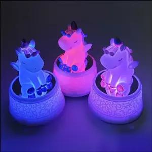 LED 회전 오르골 뮤직박스 유니콘 색상랜덤 1개