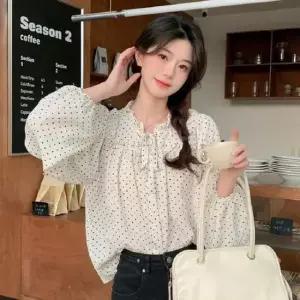 [옷은날개] 나그랑 도트 프릴 블라우스 LLT144 반팔 여름 숙 레이